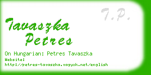 tavaszka petres business card